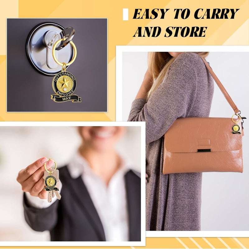 Sureio سوريو 12 قطعة من سلسلة مفاتيح موظف الشهر 112 شهر تقدير الموظف هدايا شكر لزملاء العمل لفريق العمل هدايا الموظفين - Image 5