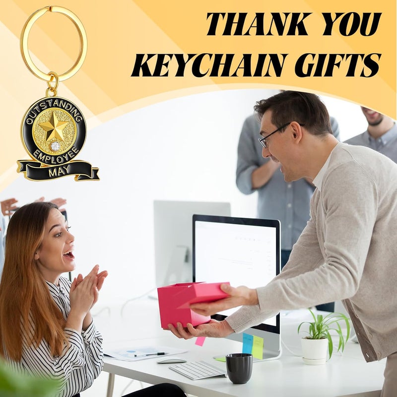 Sureio سوريو 12 قطعة من سلسلة مفاتيح موظف الشهر 112 شهر تقدير الموظف هدايا شكر لزملاء العمل لفريق العمل هدايا الموظفين - Image 4