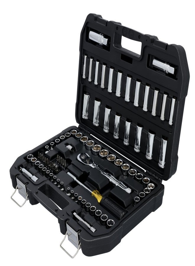 DEWALT Mechanics Tool Set, 84 Piece SAE/Metric Set with Low Profile 72-tooth Ratchet,1/4 Inch Drive (DWMT45424) - Image 3