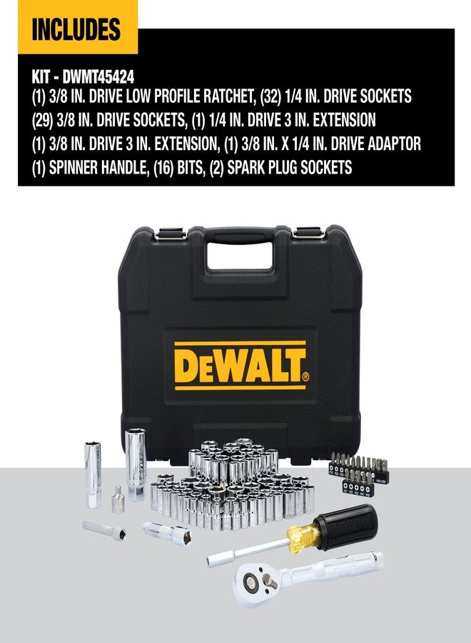 DEWALT Mechanics Tool Set, 84 Piece SAE/Metric Set with Low Profile 72-tooth Ratchet,1/4 Inch Drive (DWMT45424) - Image 4