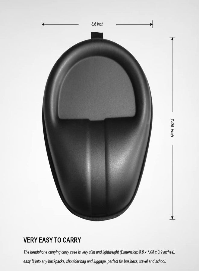 SYIDINZN حافظة سماعات رأس منظمة صلبة حقيبة تخزين سماعات متوافقة مع Beats Studio Philips Bose Solo 3 Sony Bose QC JBL Sennheiser Skullcandy mPow Audio Technica Cowin JVC (أسود) - Image 5