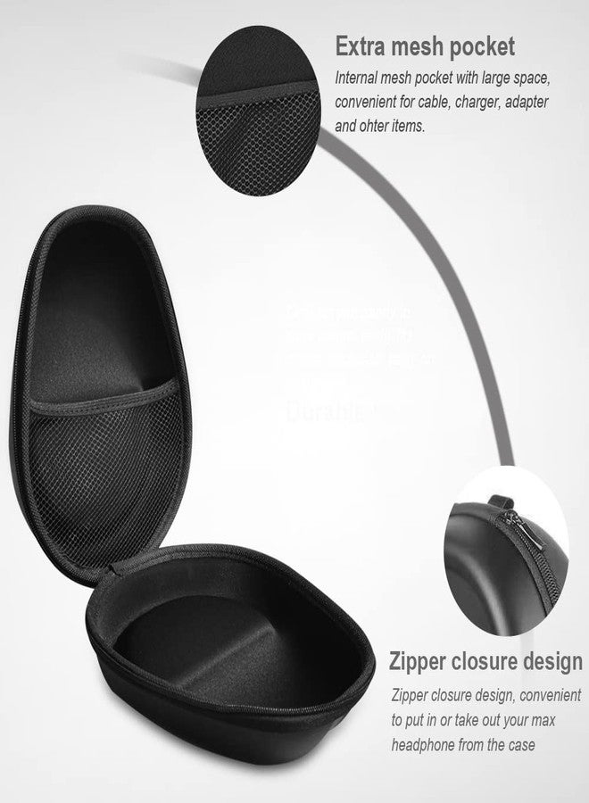 SYIDINZN حافظة سماعات رأس منظمة صلبة حقيبة تخزين سماعات متوافقة مع Beats Studio Philips Bose Solo 3 Sony Bose QC JBL Sennheiser Skullcandy mPow Audio Technica Cowin JVC (أسود) - Image 4
