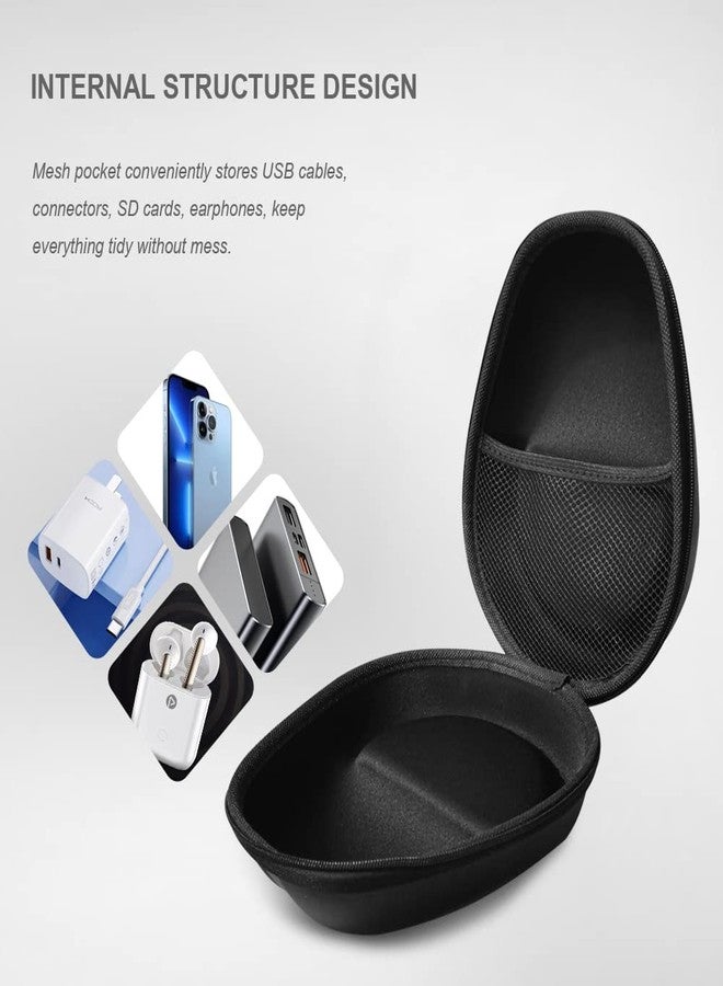 SYIDINZN حافظة سماعات رأس منظمة صلبة حقيبة تخزين سماعات متوافقة مع Beats Studio Philips Bose Solo 3 Sony Bose QC JBL Sennheiser Skullcandy mPow Audio Technica Cowin JVC (أسود) - Image 3