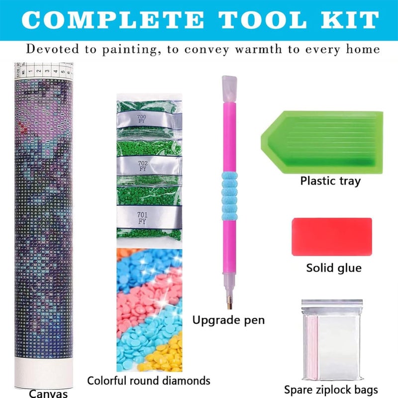 MOMDEDP Beauty Diamond Art Painting Kits for Adults - Full Drill Girl Diamond Dots Paintings for Beginners, Round 5D Paint with Diamonds Pictures Gem Art Painting Kits DIY Adult Crafts Kits 12x12inch - Image 4