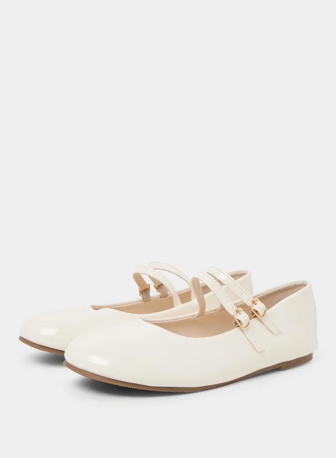 Styli Plain Double Strap Ballerina Shoes