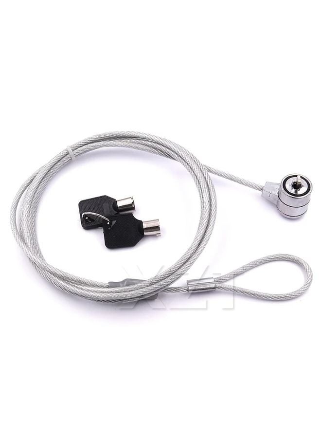 Silvery Laptop Lock With Anti Loss Security Device Portable 1 1 Meter Rope And Keys - Image 5