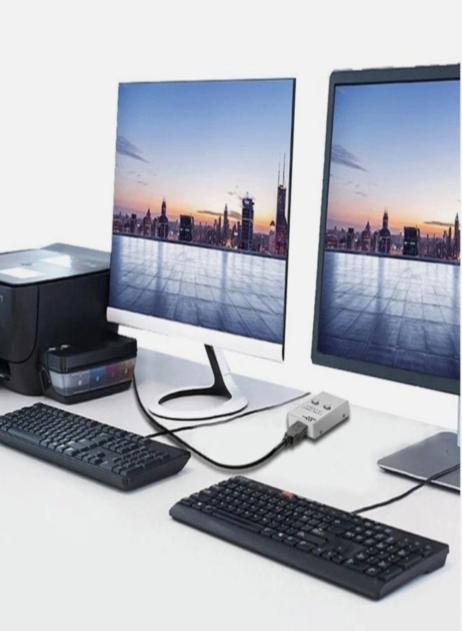 USB Printer Sharing Device Data Transfer Splitter Auto Switch Hub 2 in 1 Out - Image 4