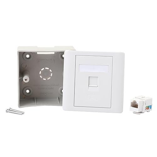 BOXNUBE Combo Set - RJ45 CAT6 LAN I/O Network Keystone Jack + Gang Box + Face Plate - 10 Sets - Image 2