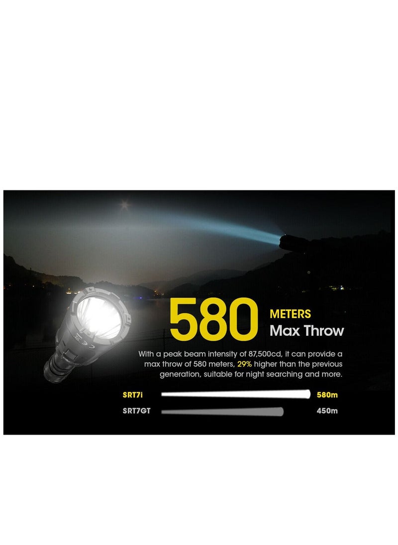 NITECORE - High-Performance Rechargeable Flashlight,  SRT7i 3,000 Lumen Long Throw Tactical LED Flashlight, IP68 Waterproof, USB-C Rechargeable, Stepless Brightness Adjustment, Portable and Durable Flashlight - Image 1