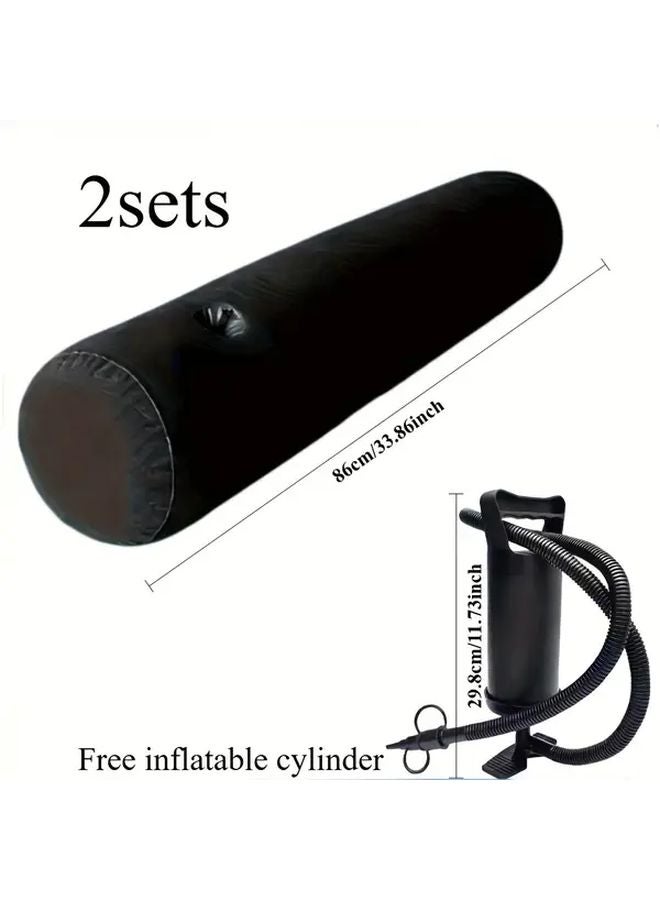 Black Inflatable Body Pillow Set with Air Pump for Head Waist Support Indoor Outdoor Use - Image 4