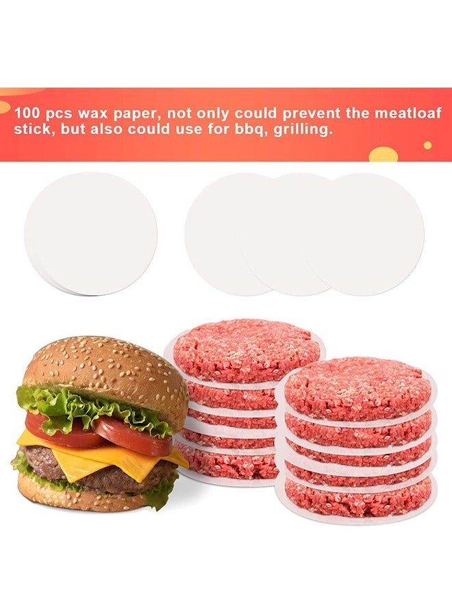 Arabest آلة ضغط البرجر 3 في 1، صانع كرات اللحم المحشي للبرجر مع 100 ورقة برجر لشواء البرجر غير اللاصقة (أسود) - Image 5