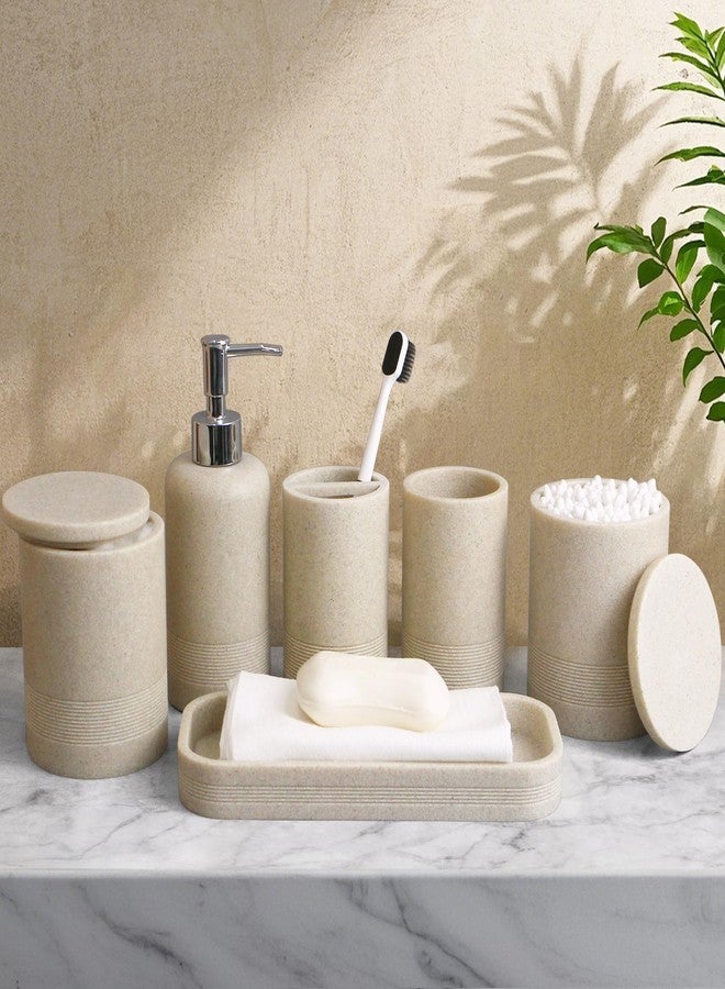 LIN CHUAN Bathroom Accessories Set, 6-Piece Bathroom Accessory Set, White - Image 2