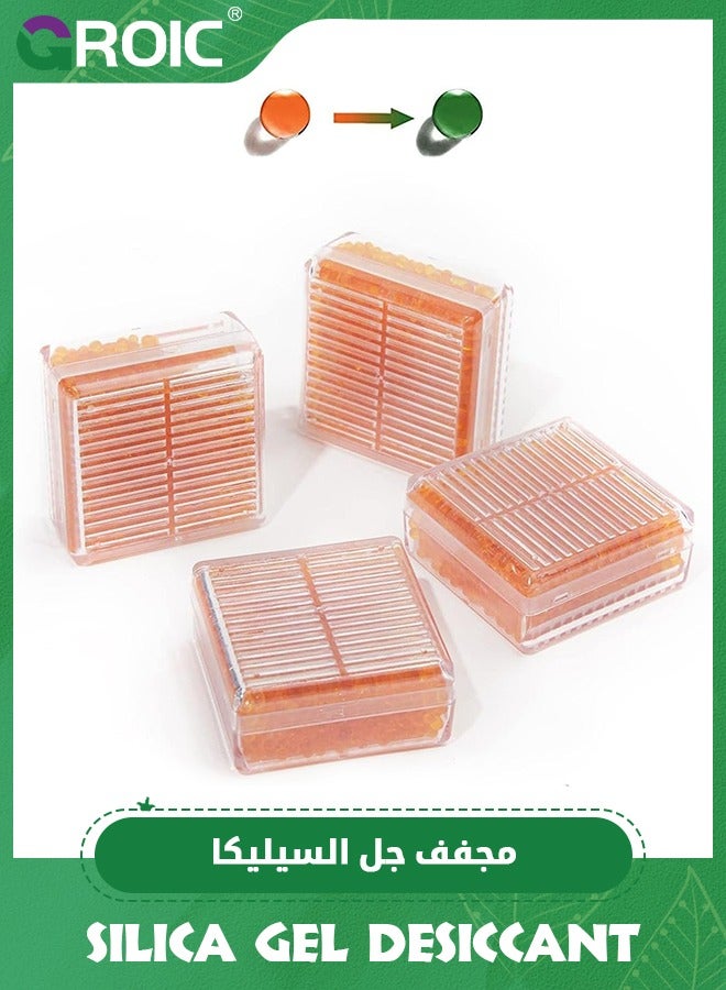 GROIC 4 Packs Indicating Silica Gel Desiccant, ABS Box Desiccant, Reusable Silica Gel Desiccant for Car, Closet, Cabinet, Bag, Storage Box - Image 1