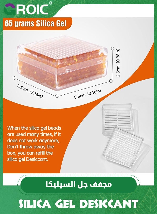 GROIC 4 Packs Indicating Silica Gel Desiccant, ABS Box Desiccant, Reusable Silica Gel Desiccant for Car, Closet, Cabinet, Bag, Storage Box - Image 2