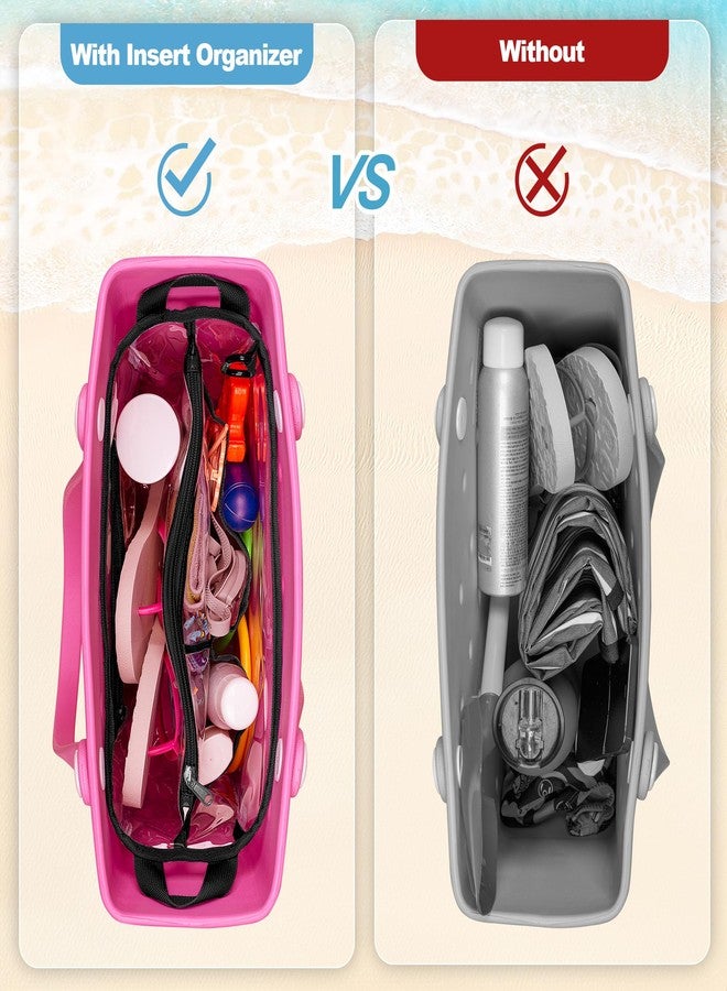 Rexmica Clear Beach Bag Organizer Insert (12.4in x 10.2in x 4.3in) Compatible with Bogg Bag (15in x 13in x 5.25in), Waterproof Beach Bag Insert Divider Pouch, Black - Image 5
