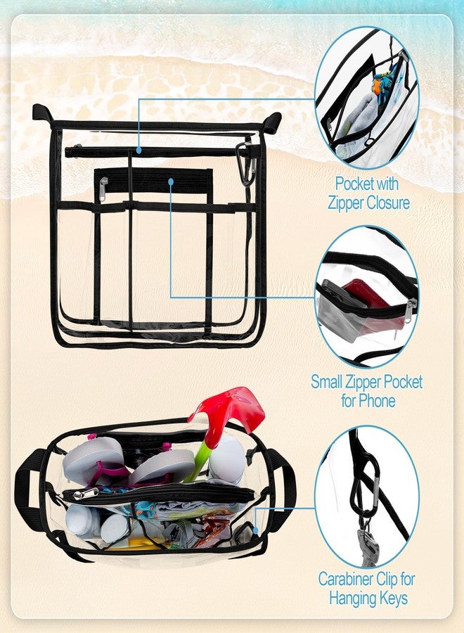 Rexmica Clear Beach Bag Organizer Insert (12.4in x 10.2in x 4.3in) Compatible with Bogg Bag (15in x 13in x 5.25in), Waterproof Beach Bag Insert Divider Pouch, Black - Image 4