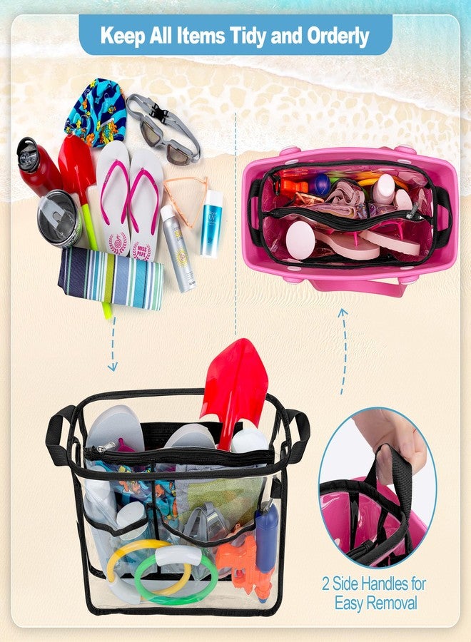 Rexmica Clear Beach Bag Organizer Insert (12.4in x 10.2in x 4.3in) Compatible with Bogg Bag (15in x 13in x 5.25in), Waterproof Beach Bag Insert Divider Pouch, Black - Image 3
