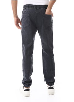 Andora Elastic Waist With Drawstring Gabardine Sweatpants_ Dark Grey  - Image 3