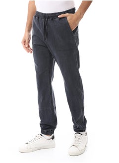 Andora Elastic Waist With Drawstring Gabardine Sweatpants_ Dark Grey  - Image 2