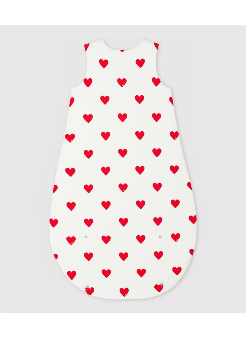 Petit Bateau BABIES' HEART PATTERNED COTTON TOG 2-RATED SLEEPING BAG