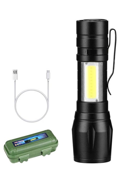 Gabriel Mini B LED Flashlight with 3 Lighting Modes - Built-in Battery, Zoom In/Out Flashlight