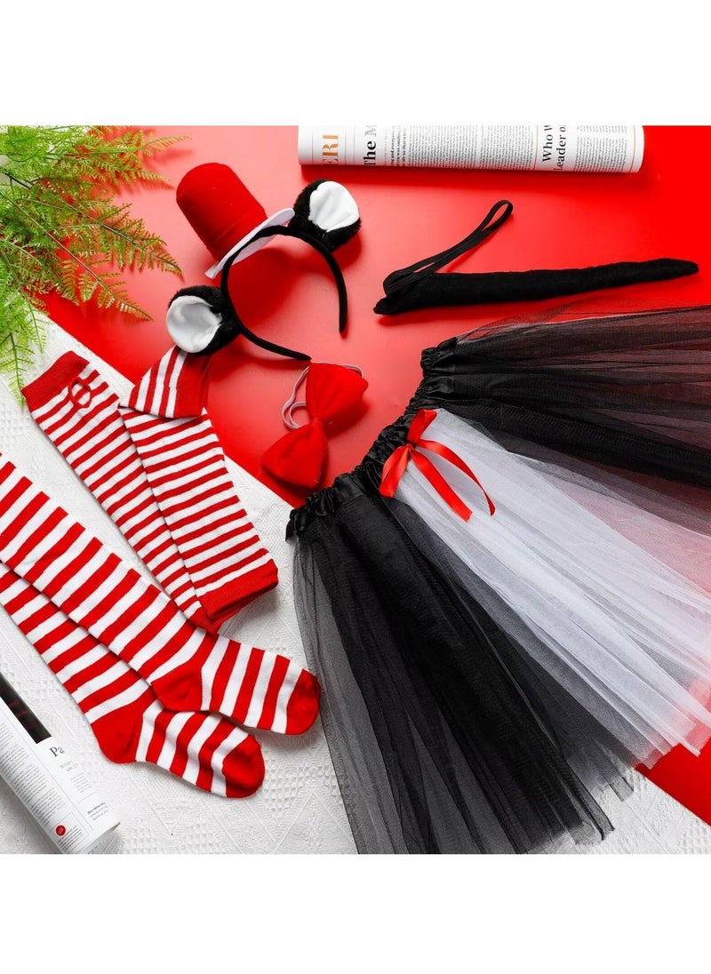 Generic - Cat Cosplay Costume Set for Kids, Including Cat Ear, Top Hat, Headband Tutu, Skirt ,Bowtie, Cat Tail, Socks, Gloves, Suitable for Party Cosplay Dress Up - Image 1