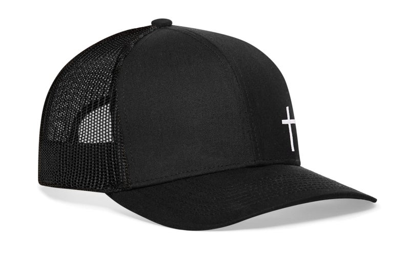 HAKA Corner Cross Black Trucker Hat – Cross Mesh Snapback Cap for Men, Women & Golf, Christian Design Baseball Dad Hat - Image 2