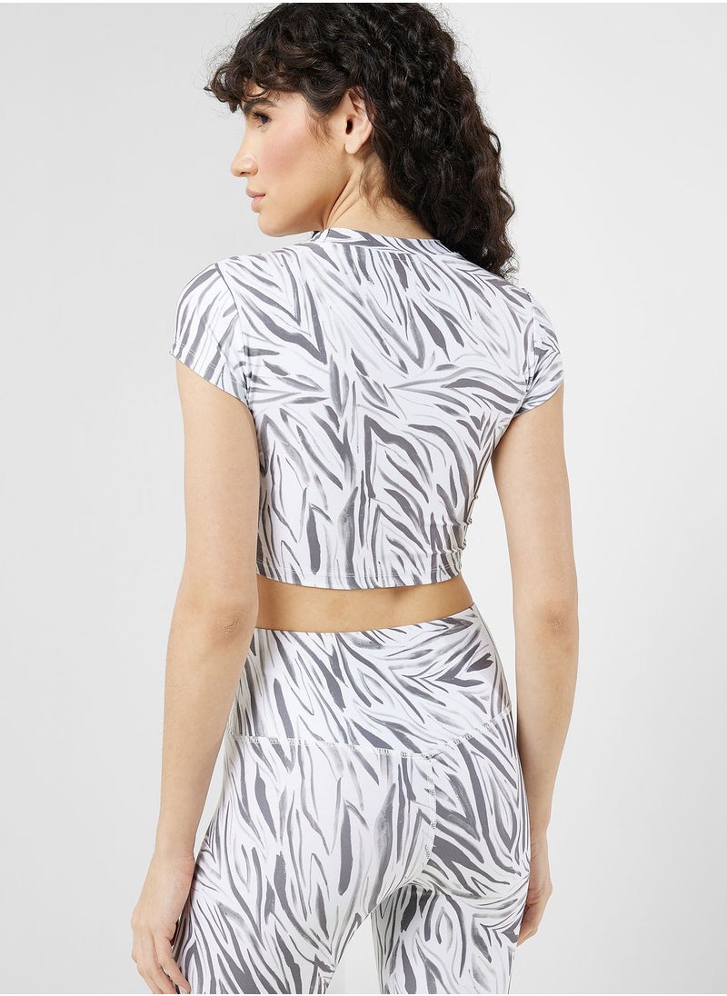 Ginger - Printed Athletic Crop Top - Image 1