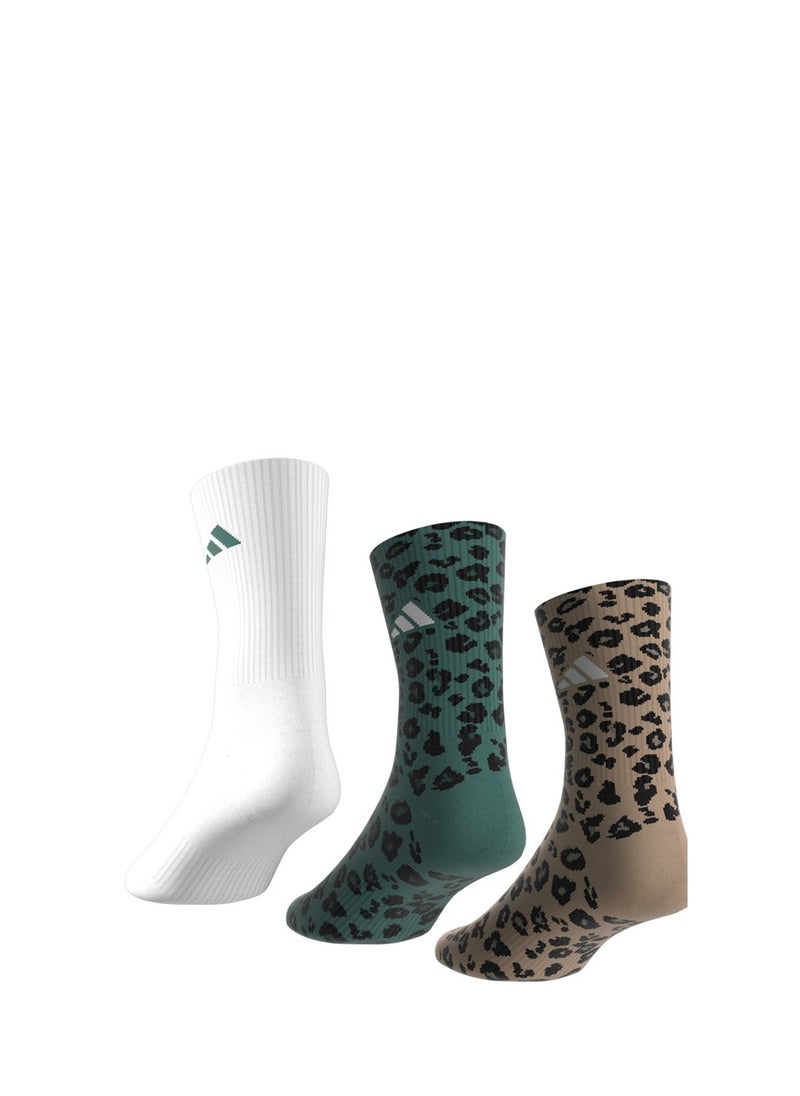 Adidas 3 Pack Leopard Print Socks  - Image 2