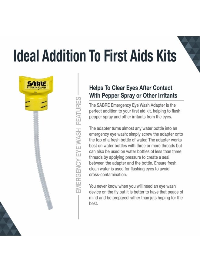 SABRE Eye Wash Adapter - Turns Water Bottle into Eye Wash Device - Flushes Contaminants from the Eye , Yellow, 2.4 oz - Image 3