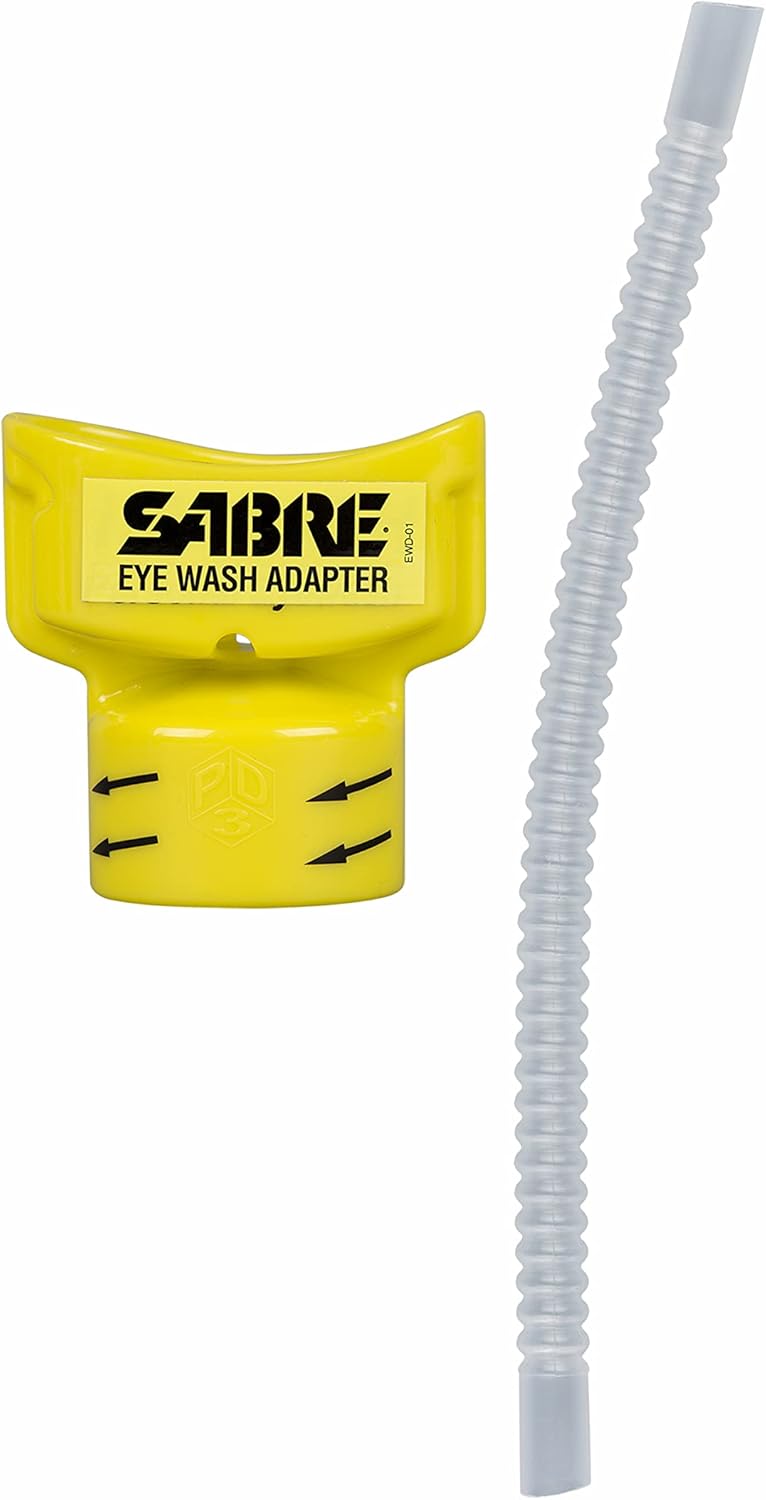 SABRE Eye Wash Adapter - Turns Water Bottle into Eye Wash Device - Flushes Contaminants from the Eye , Yellow, 2.4 oz - Image 1