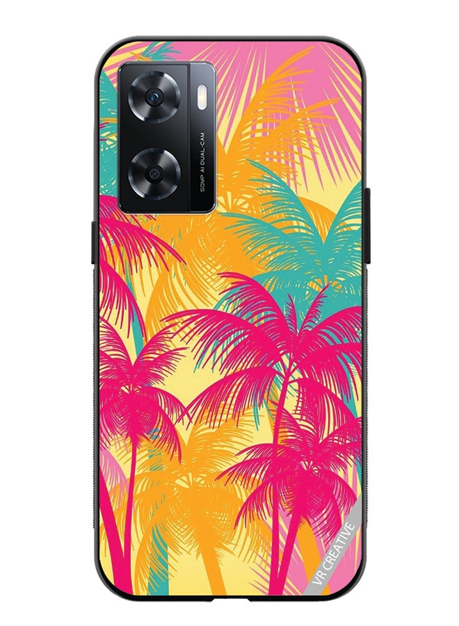 VR CREATIVE Protective Case Cover For Oppo A57/A77s Colorful Tree Design Multicolour - Image 1