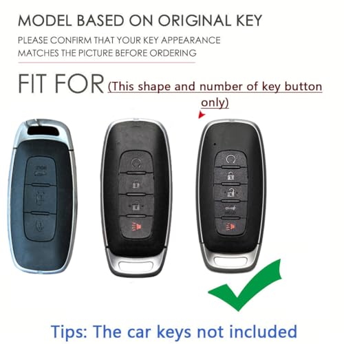 SANRILY PU Leather 3/4/5 Button Key Fob Cover Fit for Nissan Rogue 2024 2023 Pathfinder X-trail Ariya 8 Gen th New Teana Keyless with Keychain Black-green - Image 2