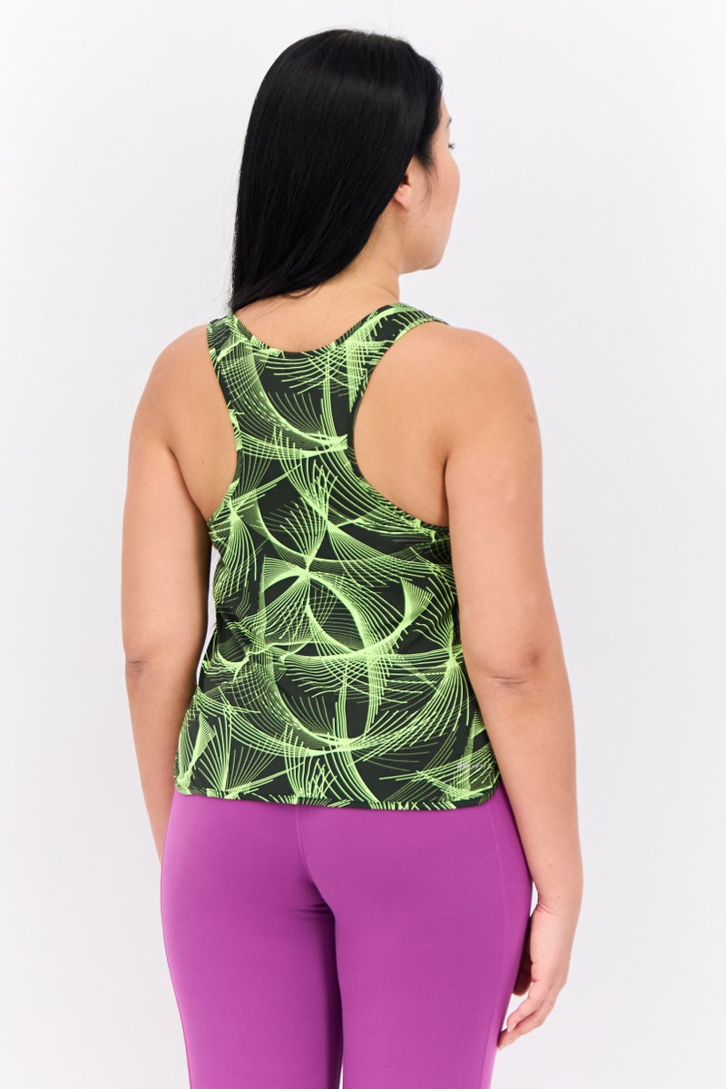 Nike Women Dri Fit Sleeveless Running Top, Lime Green - Image 3