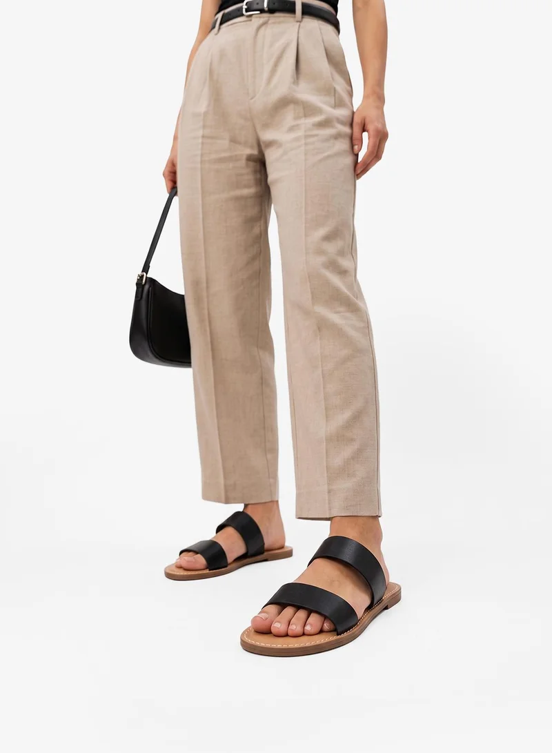 Call it Spring BLACK MIRAE Slip On Flat Sandals for Women | Best Price UAE