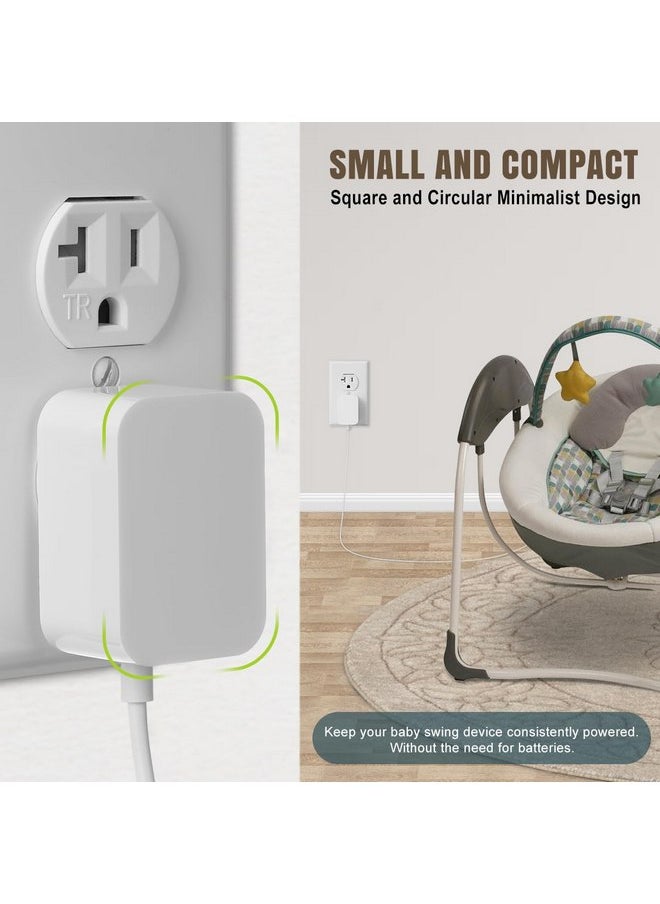 Lenink - Lenink 5V 2A Baby Swing Power Cord Replacement Compatible with Graco DuetSoothe, DuetConnect LX, Simple Sway, Glider LX, Glider Elite and More (6ft, White) - Image 1