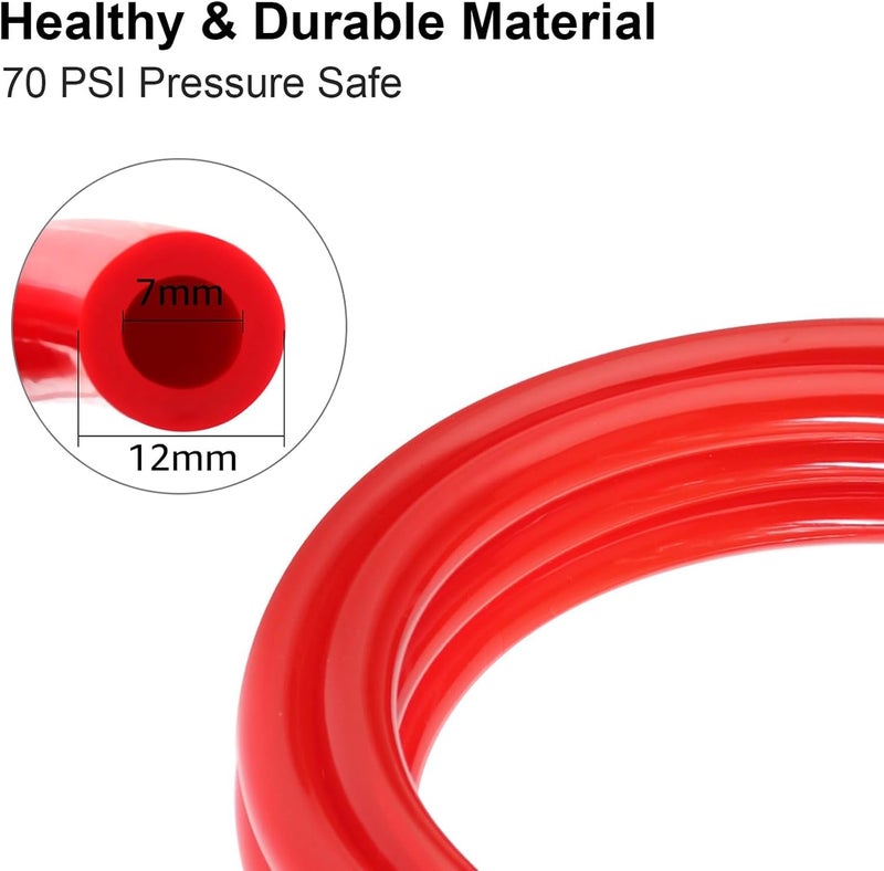 MRbrew 10 Feet CO2 Tubing, PVC CO2 Hose With Hose Clamps I.D. 5/16” Gas Line for Kegerator co2 Dispenser Beer System Draft Beer Home Brewing & Multiple Setups - Image 2