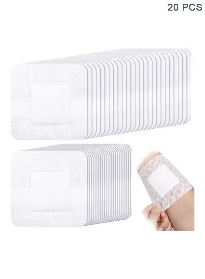 Waterproof Adhesive Island Dressing [Pack of 20], 4" x 4" Sterile Island Wound Dressing, Breathable Bordered Gauze Dressing, Individually Wrapped Latex Free Bandages with Non-Stick Central Pad - Image 1