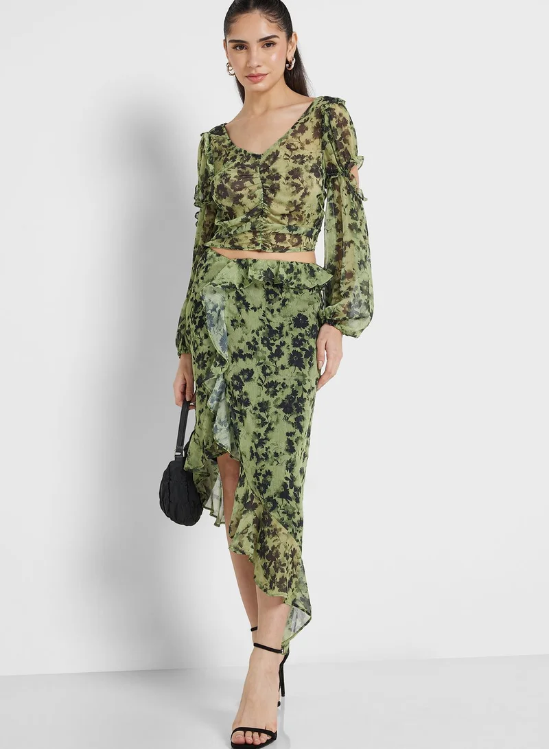 TOPSHOP Asymmetric Tiered Skirt