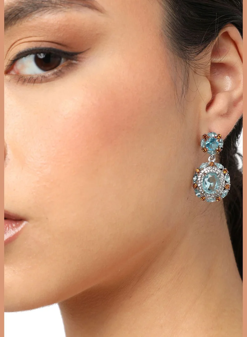 SOHI Gold Plated Party Designer Stone Drop Earring For Women
