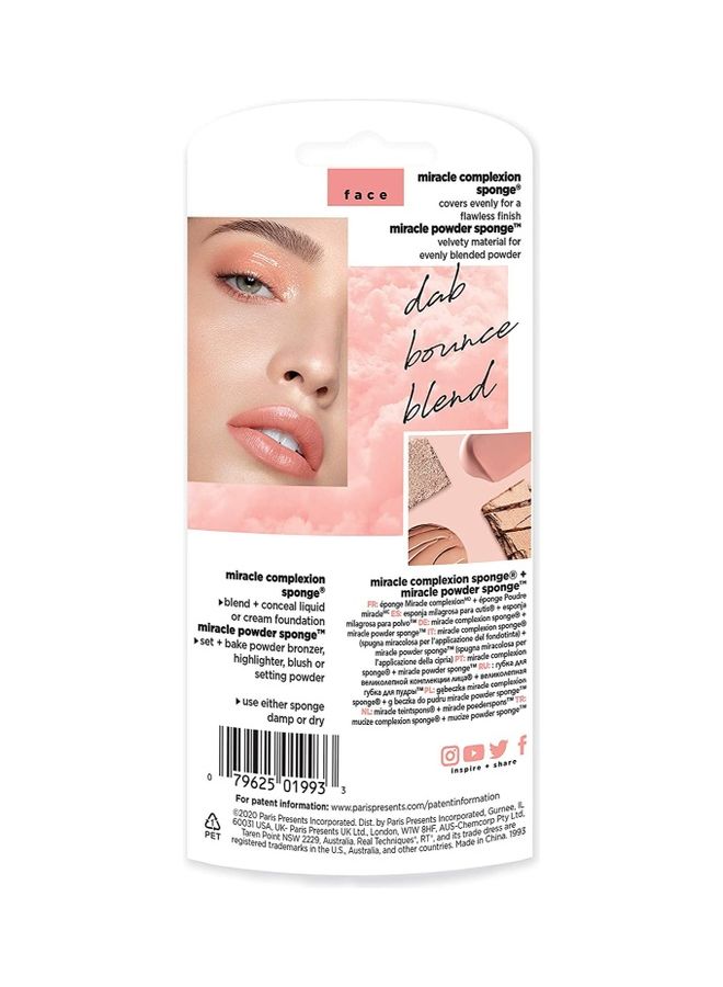 REAL TECHNIQUES Miracle Complexion Sponge & Miracle Powder Sponge Duo Pack for Foundation & Powders Orange & Pink - Image 3