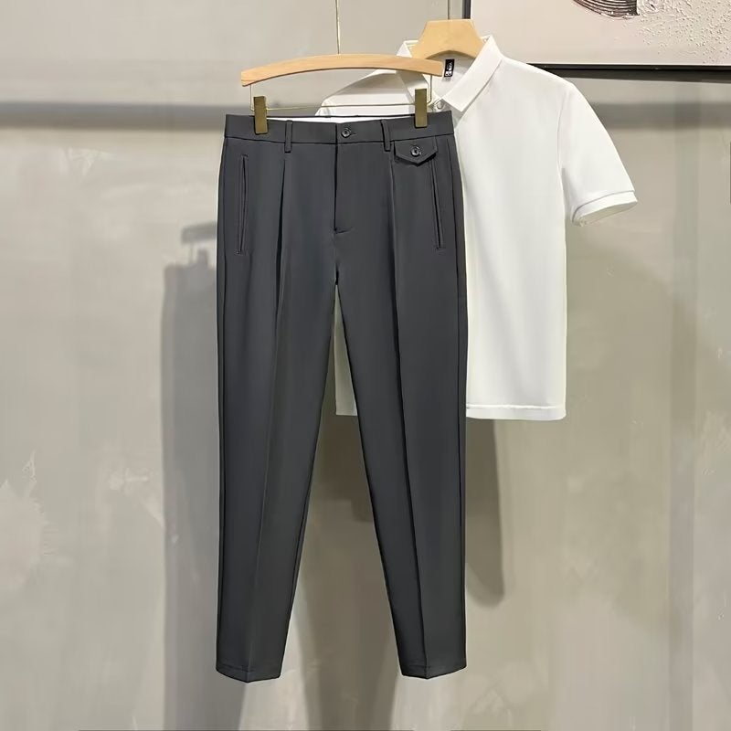 Trousers Instagram Style Trendy Summer Japanese New Style Loose Mens Trendy 2023 Youth Popular Work All-match Trousers Dark gray