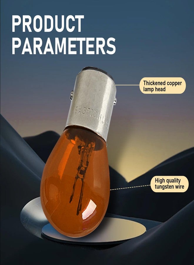 Zikefest 10PCS 1157 Bulb, Tail High and Low Brake Light Bulb, P21/5W S25 2057 2357 7528 BAY15D Light Bulb, Turn Signal Light Bulb Replacement, Universal Halogen Brake Tail Light Parking Light (Amber) - Image 3