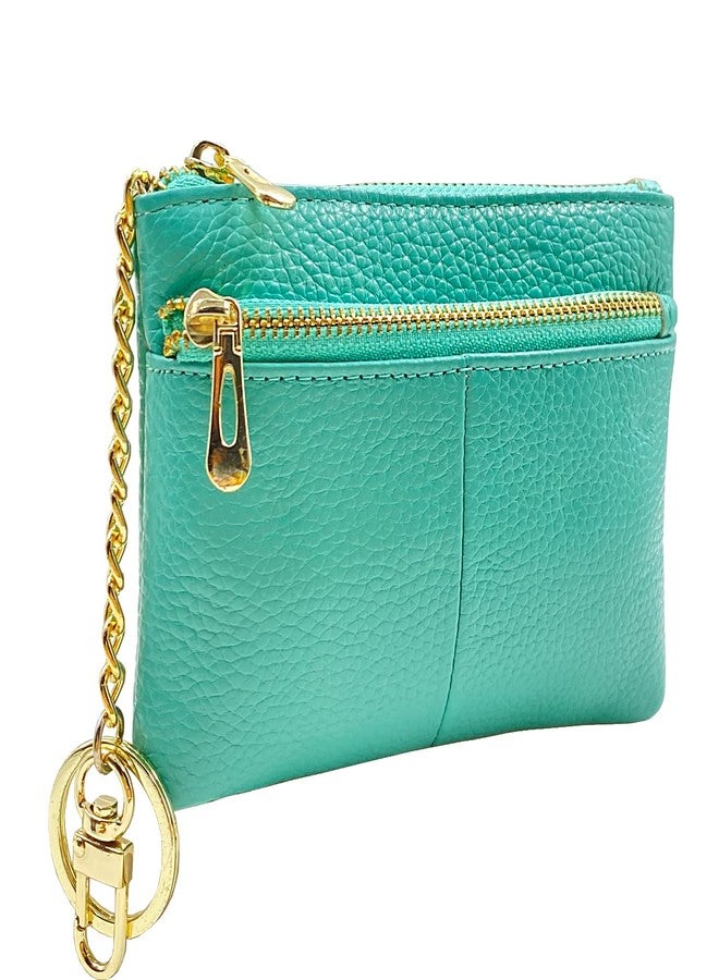 Beurlike Womens RFID Coin Purse Change Wallet Small Leather Card Holder Keychain (Teal) - Image 1