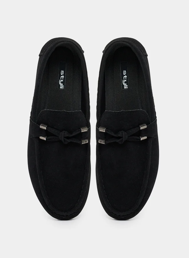 Styli Bow Detail Slip On Loafers