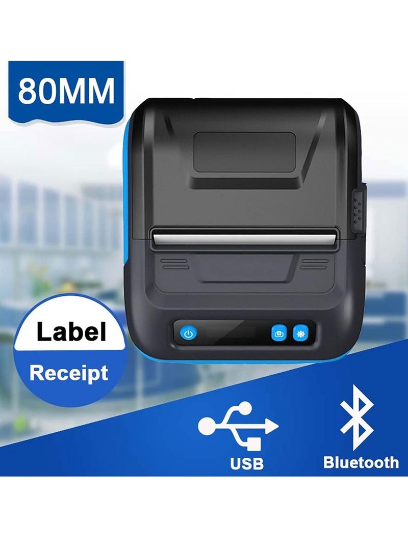 Milestone - Thermal Mini Bluetooth Portable Printer 80mm Wireless Receipt Label Maker Machine Printers for Phone for Label - Image 1