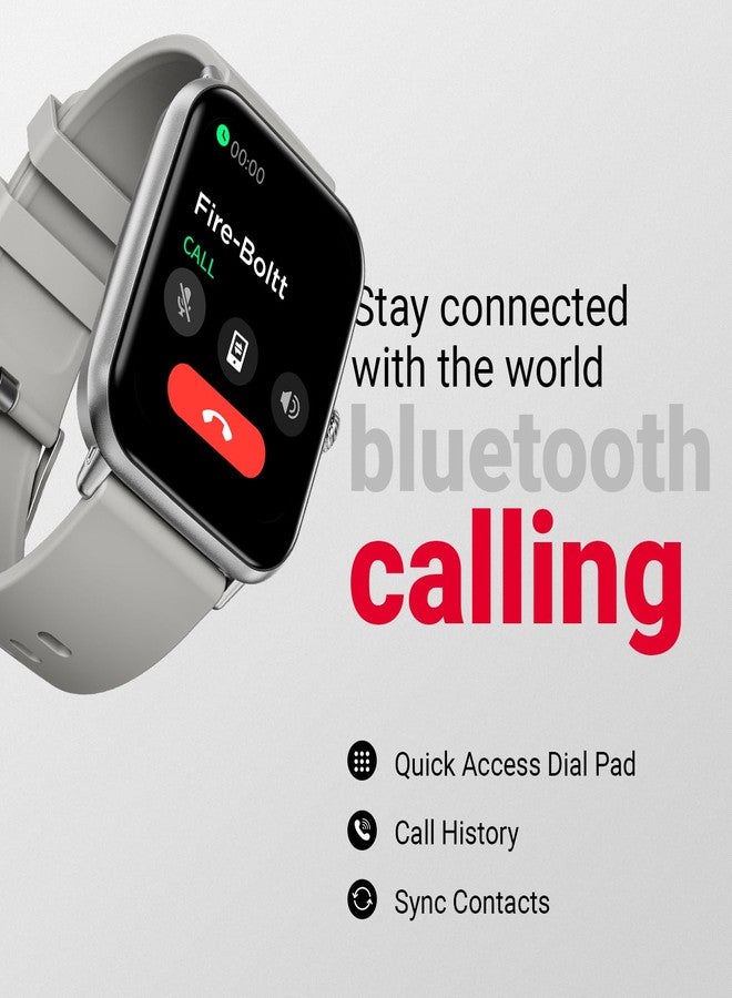Fire-Boltt ساعة Fire-Boltt Ninja Call Pro Plus الذكية للمكالمات عبر البلوتوث، شاشة عالية الدقة 1.83 بوصة، مساعد صوتي بتقنية الذكاء الاصطناعي، أكثر من 120 وضعًا رياضيًا، مقاومة للماء بمعيار IP67، ساعة ذكية لمراقبة تشبع الأكسجين في الدم ومعدل ضربات القلب للرجال والنساء - رمادي - Image 4