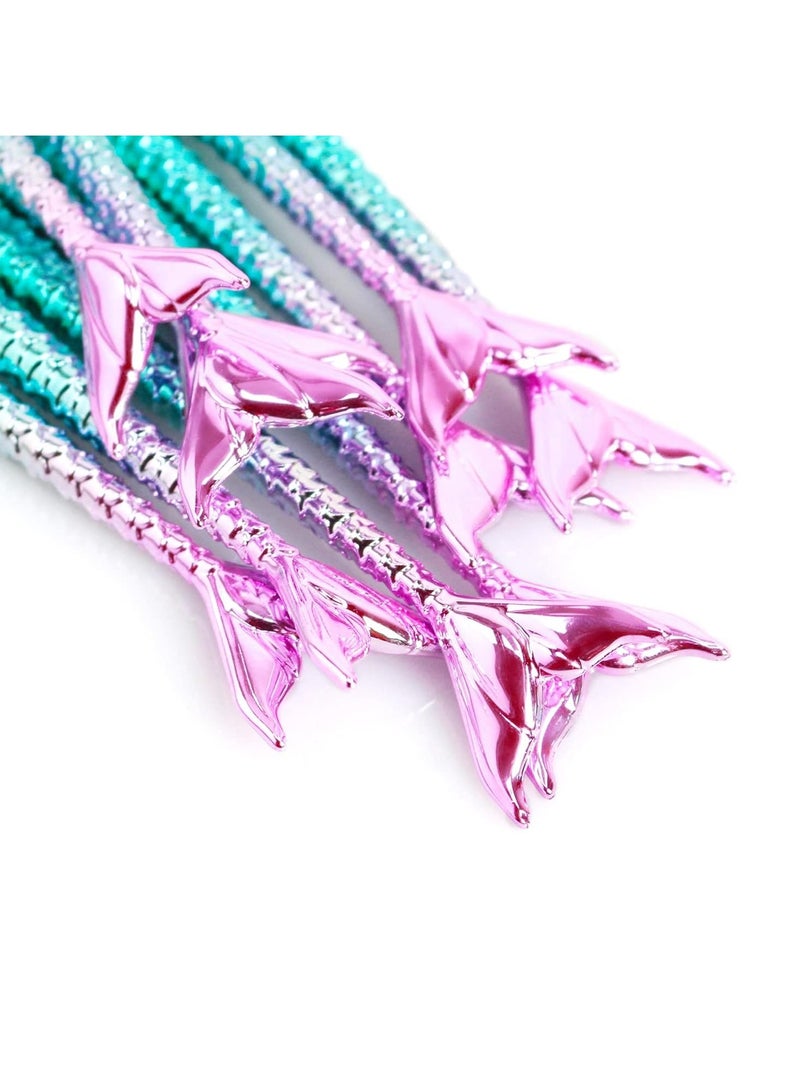 Goolsky مجموعة فرش مكياج 11 قطعة بمقبض ذيل سمكة ملون، فرش أساس وحواجب وآيلاينر وأحمر خدود وكونسيلر، هدايا صغيرة للفتيات، ملحقات مكياج لطيفة - Image 3