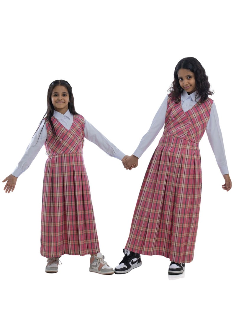 مريول لارا مريول وردي كاروهات غامق موديل اربعة زرار - Image 4