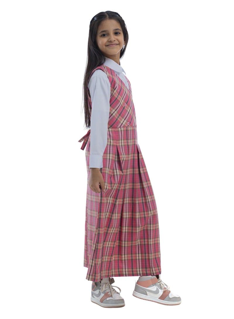 مريول لارا مريول وردي كاروهات غامق موديل اربعة زرار - Image 2